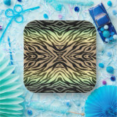 Zebra's in het bos papieren bordje (Feest)