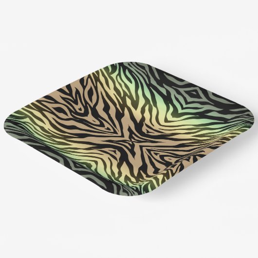 Zebra's in het bos papieren bordje (Gebogen)