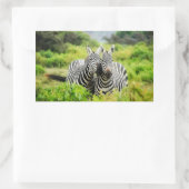 Zebras in het wild rechthoekige sticker (Tas)