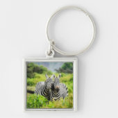 Zebras in het wild sleutelhanger (Voorkant)