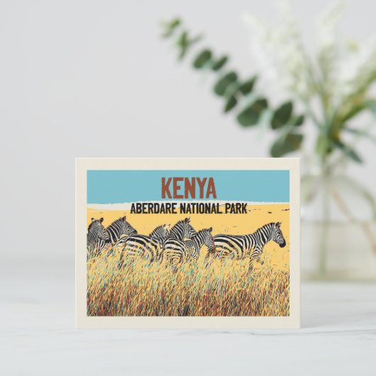 Zebras in Kenia, Aberdare National Park Briefkaart (Staand voorkant)