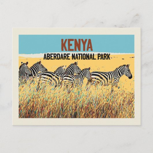 Zebras in Kenia, Aberdare National Park Briefkaart (Voorkant)