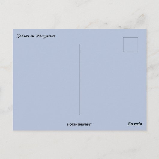 Zebras in Tanzania Briefkaart (Achterkant)