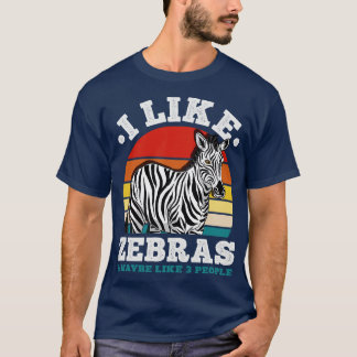 Zebra's Introvert Retro T-shirt