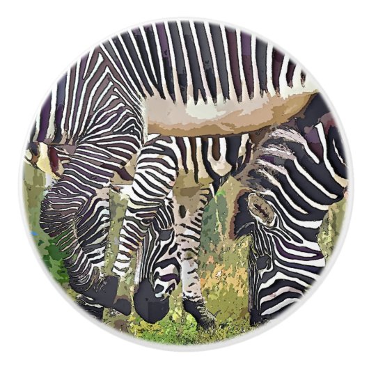 ZEBRAS KERAMISCHE KNOP (Voorkant)