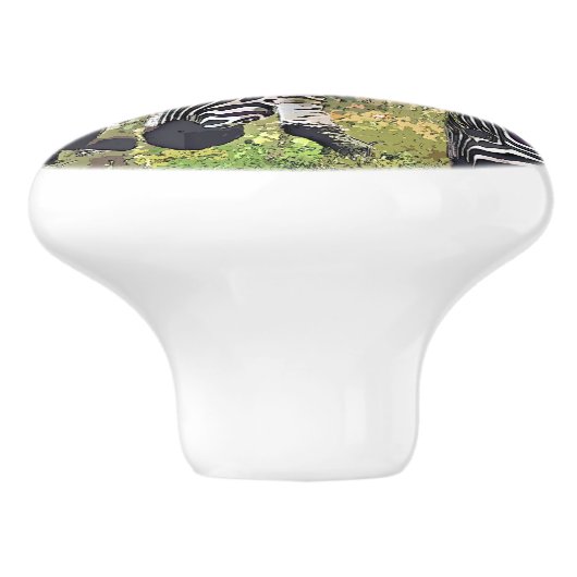 ZEBRAS KERAMISCHE KNOP (Zijkant)