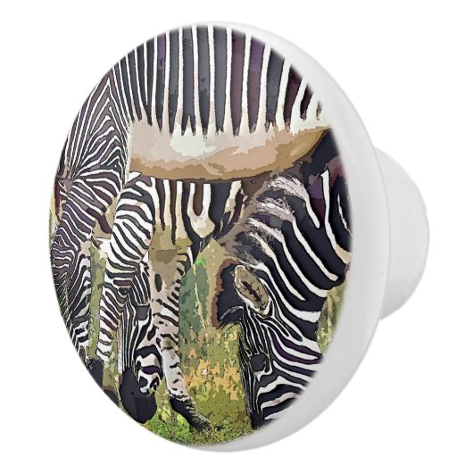 ZEBRAS KERAMISCHE KNOP (Rechts)