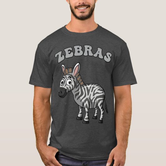 Zebras kind dier retro t-shirt (Voorkant)
