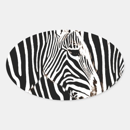 Zebras love_ ovale sticker (Voorkant)