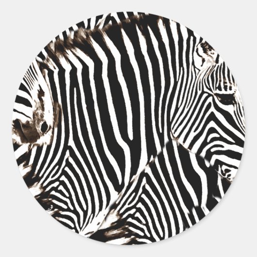Zebras love_ ronde sticker (Voorkant)