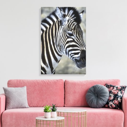 Zebras Lovers Art Canvas Afdruk (Insitu (Woonkamer))