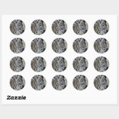 Zebras Lovers Art Ronde Sticker (Vel)