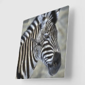 Zebras Lovers Art Vierkante Klok (Hoek)