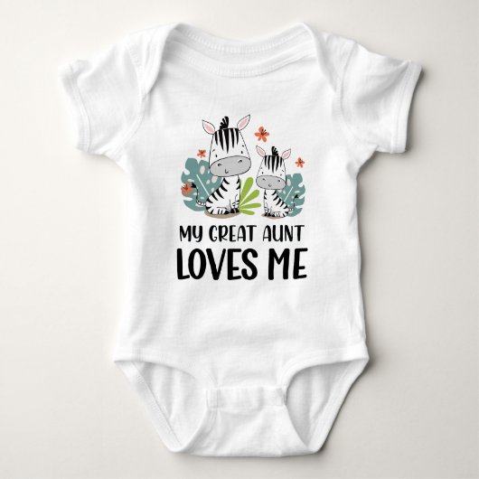 Zebra's Mijn tante houdt van me Romper (Voorkant)