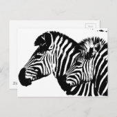 Zebras Modern Black and White Pop Art Sjabloon. Briefkaart (Voorkant / Achterkant)