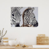 Zebras Moeder en Kind Poster (Keuken)