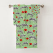 Zebras onder Hibiscus Flowers Bad Handdoek (Insitu)