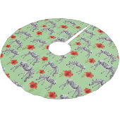 Zebras onder Hibiscus Flowers Kerstboom Rok (Gekanteld)