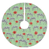 Zebras onder Hibiscus Flowers Kerstboom Rok (Voorkant)