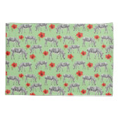 Zebras onder Hibiscus Flowers Kussensloop (Achterkant-Links)