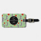 Zebras onder Hibiscus Flowers | Monogram Bagagelabel (Voorkant horizontaal)