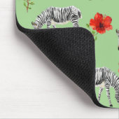 Zebras onder Hibiscus Flowers | Monogram Muismat (Hoek)