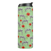 Zebras onder Hibiscus Flowers | Monogram Thermosbeker (Gedraaid links)