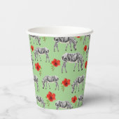 Zebras onder Hibiscus Flowers Papieren Bekers (Achterkant)