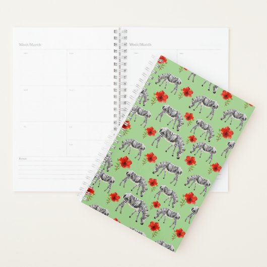 Zebras onder Hibiscus Flowers Planner (Display)
