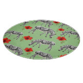 Zebras onder Hibiscus Flowers Snijplank (Hoek)