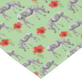 Zebras onder Hibiscus Flowers Tafelkleed (Gekanteld)