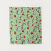 Zebras onder Hibiscus Flowers Wandkleed (Voorkant)