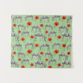 Zebras onder Hibiscus Flowers Wandkleed (Voorkant (horizontaal))