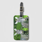Zebra's op het pad in de weide bagagelabel (Voorkant (verticaal))