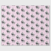 Zebra's op Pink Gingham Cadeaupapier (Vlak)