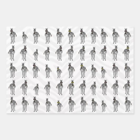 Zebras — papierbladen inpakpapier vel (Voorkant)