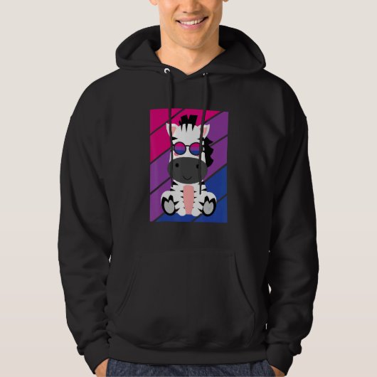 Zebras Pride Bisexual Flag LGBTQ Proud Ally Pride  Hoodie (Voorkant)