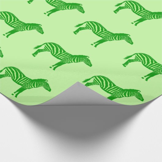 Zebras - Shades of Lime Green Cadeaupapier (Hoek)