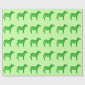 Zebras - Shades of Lime Green Cadeaupapier (Vlak)
