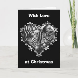 Zebras Snowflake Heart-kerstkaart Feestdagen Kaart