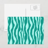 Zebra's - Turquoise en Aqua Briefkaart (Voorkant / Achterkant)