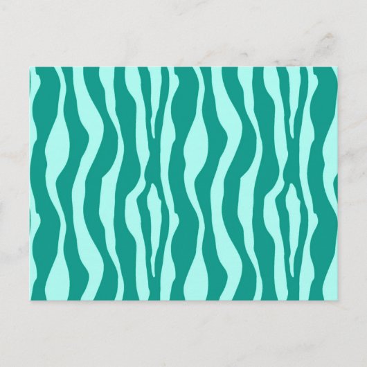 Zebra's - Turquoise en Aqua Briefkaart (Voorkant)