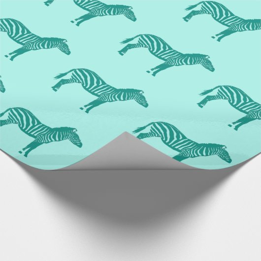 Zebras - Turquoise en Aqua Cadeaupapier (Hoek)