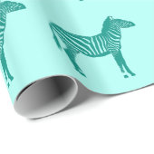 Zebras - Turquoise en Aqua Cadeaupapier (Rol Hoek)