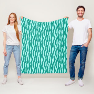 Zebra's - Turquoise en Aqua Fleece Deken