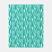 Zebra's - Turquoise en Aqua Fleece Deken (Voorkant)