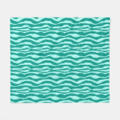 Zebra's - Turquoise en Aqua Fleece Deken (Voorkant (Horizontaal))