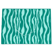 Zebra's - Turquoise en Aqua Large Cadeautasje (Voorkant)
