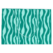 Zebra's - Turquoise en Aqua Large Cadeautasje (Achterkant)