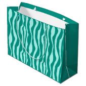 Zebra's - Turquoise en Aqua Large Cadeautasje (Achterkant Gekanteld)